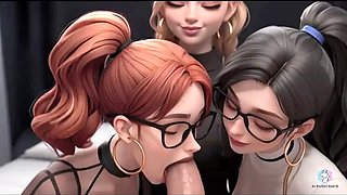 Hot British Students in Uniform Give Blowjobs and Swallow Cum - AI Generated Teen Sex