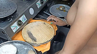 Indian Desi Aunty Cooking in Kitchen Then Come Went to Sex in Our Husband