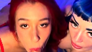 Jewelz Blue And Zoey Di Giacomo Take Turns On One Cock