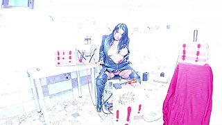 MilfyCallas Leather MILF BDSM Fetish: Smoking Boots Cigar Orgasm