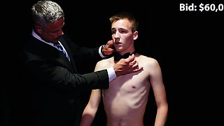 DILF shows off twink body during the auction