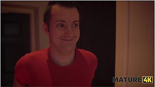 April Velvet Used Her Amazing Tits To Milk Her Neighbours Big Cock