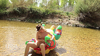 Double Deflation Double Masturbation Outdoors