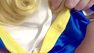 Sailor Moon Rubs Clit in Bathtub