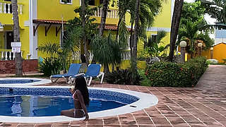 Busty Black Girl Picked up at the Pool & Cum Creamed