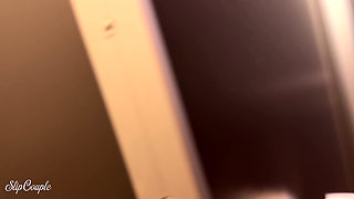 Horny Girl Plays with Cock in Fast Food Restaurant - Risky Blowjob