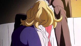 Blonde maid serves creamy morning ride in vintage uniform