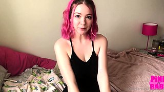 Beauty small tit amateur teen masturbating her shaved pussy