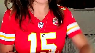 Busty brunette with big boobs rides cock