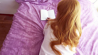 Horny Stepsister Reading a Book and Fuck with StepBrother