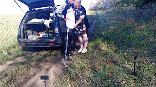 Stepmom Holds My Dick While I Pee and Then Does Blowjob