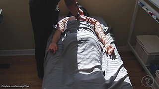 Asian Exhibitionist Massage Client Flashing and Teases the Masseur