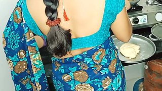 Indian Desi Wife in Kitchen Our Husband Went to Sex and Show Our Hot Boobs with Cumshot Sex in Kitchen
