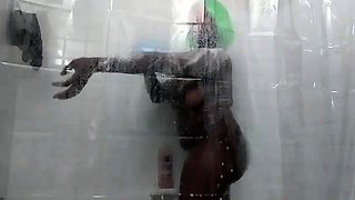 Curvy Ebony Takes Erotic Shower
