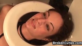 deepthroat bdsm fuck with throat fuck at toilet