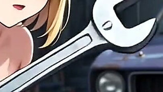 Funny Jokes and Boobs in Car Garage, Ai Animation