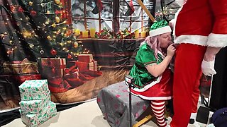 Santa Punishes Naughty BBW Elf With Hard Blowjob At Home - Amateur British Couple Kinky Xmas Role Play