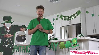 Fuck Me Harder Stepbro Don't Ruin My St Patricks Day" - Braylin Bailey Kitchen Creampie