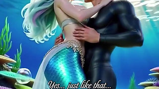 Underwater fantasy where a diver discovers a mesmerizing mermaid