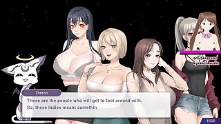 Sex game gameplay, visual hentai, tanned