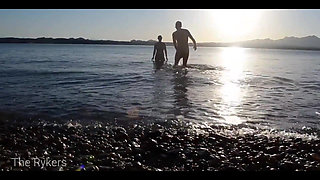 Romantic Sex at a Public Beach