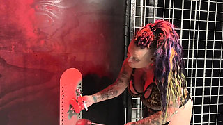 Danish Mistress Gloryhole Handjob & BDSM Punishment for Slave - Mature MILF in Latex