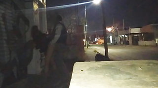 Risky public sex outdoors flashing her pussy on the streets of Argentina