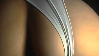 Stepson Managed to Record Stepmother with Her Panties Pulled to the Side in the Dark of the Bedroom, Doggy-style
