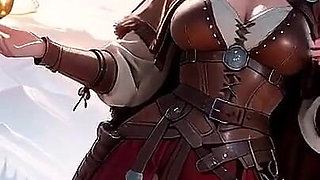Redhead Warrior in Snow! Forbidden Leather Armor Seduction in Medieval Village. Cold Queen Unzips Her Gear & Goes Wild!