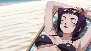 Faye Valentine Sunbathing Turns Into Beach Sex. Faye Valentine Hentai Cosplay