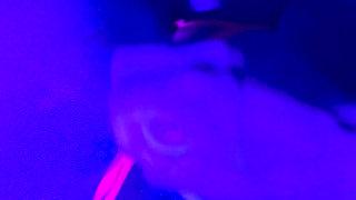 Ebony Goddess Leaking: Neon Thong & Dildo Squirt