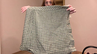 Trying on My College Short Skirts with Showing Stuff Under My Skirt