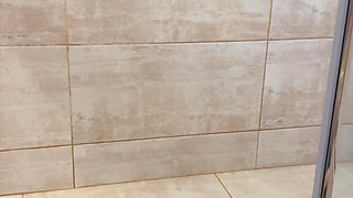 Anal Dildo in the Shower to Wash off Fake Creampie From Ass