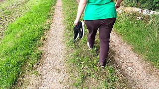 Tits with Cum on It Spanking in the Woods