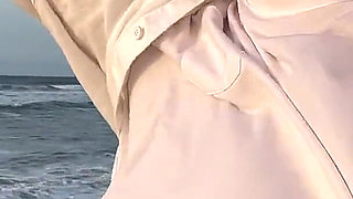 Blonde Amateur with Big Tits Is Walking Without a Bra