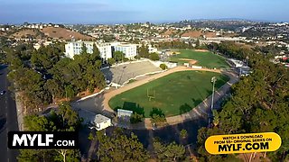 Coach Lauren Phillips' amazing body makes her team winners in a wild 4k porn spitroast