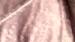 Busty curly brunette with big boobs fucks on couch