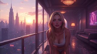 Cloud Level Olivia in the Future Sexy Teasing Showing Her Big Cleavage Part 2