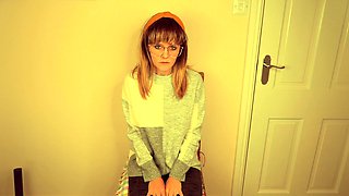 blonde teen pregnant girl has her pussy masturbated