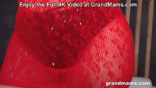 Little Granny against 3 Cocks for GrandMams