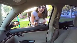 Bus Stop Babe Gets Laid and Paid