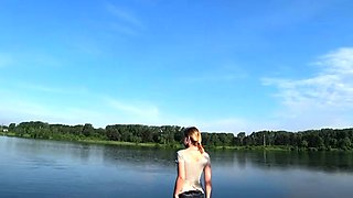 Kisankanna - Squirt In A Public Place. Swimming In The Lake