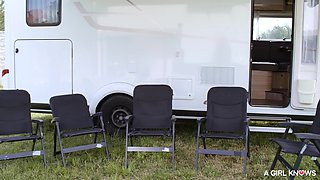 Saucy lesbians 4some emotional X-rated scene