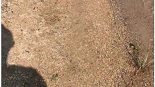 She Slides Her Bikini Bottoms Over To Take A Piss While At The Beach