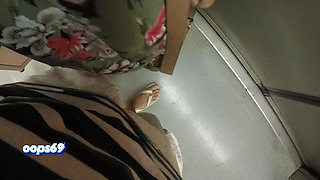 Hot MILF Stranger Grabs & Rubs My Hard Dick Through Shorts on Crowded Train