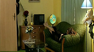 Brunette German Cougar with Naturals Rides Monster Cock in