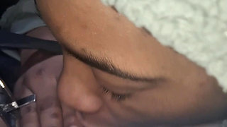 Petite Ebony Teen Blowjob in Car
