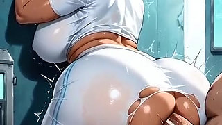 Big ass ebony milf getting her ass fucked at the gym