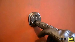 Debt4k. man banged wife letting debt collector drill her tight fuck-holes