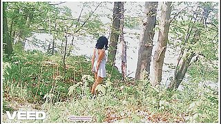 Korean Solo Female Does Public Cosplay Skirt Walking Nude